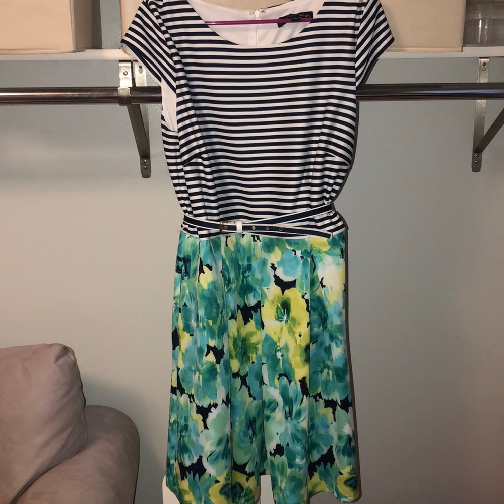 Size 16 Floral and Stripe dress